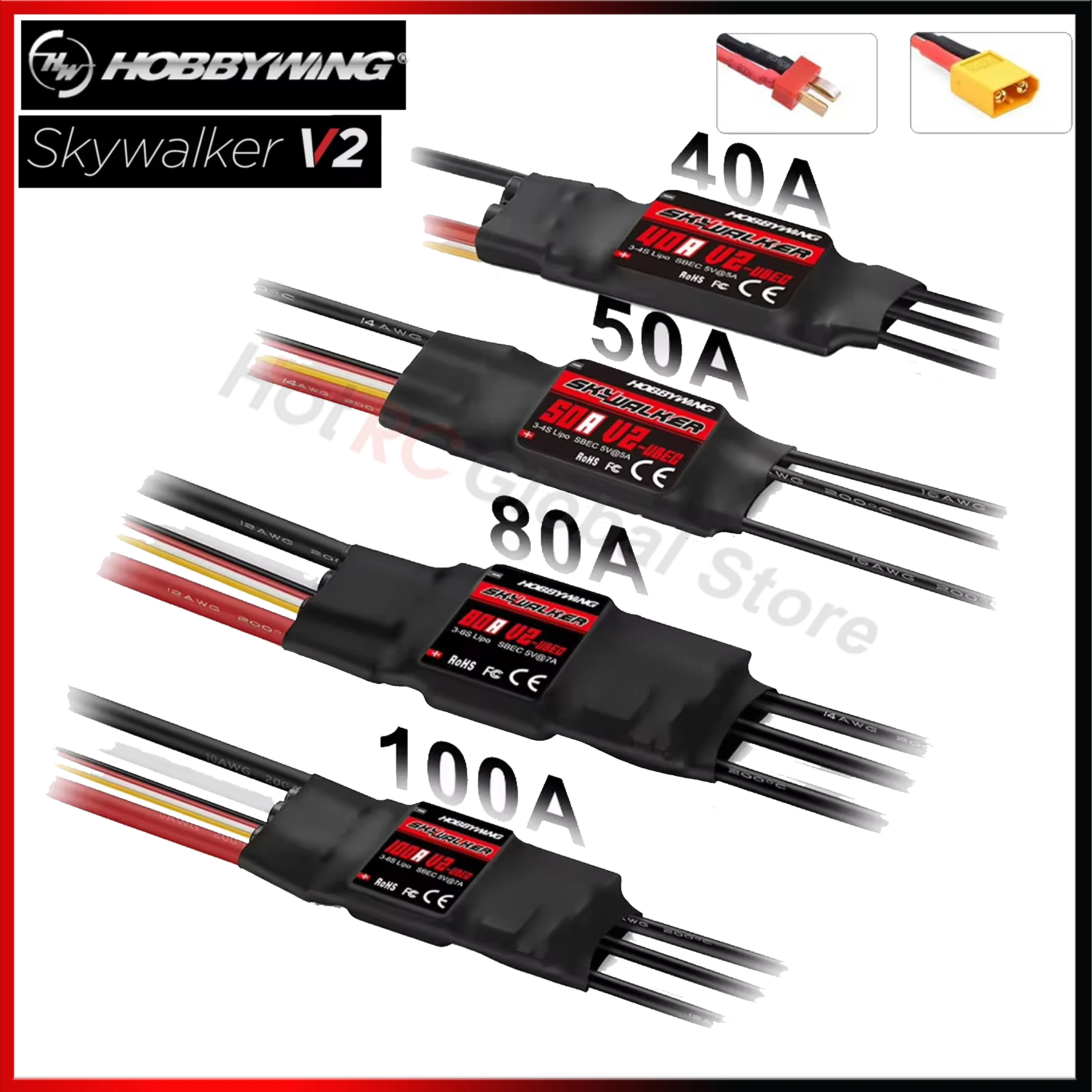 Drone Rcs - HOBBYWING 스카이워커 V2 시리즈 브러시리스 ESC