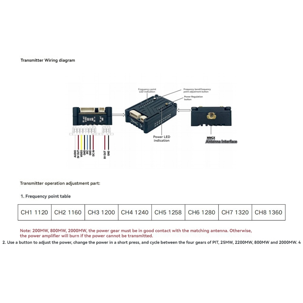 Vtx Video Transmitter - AS96-1.2G 2W VTX 8CH 2000Mw FPV