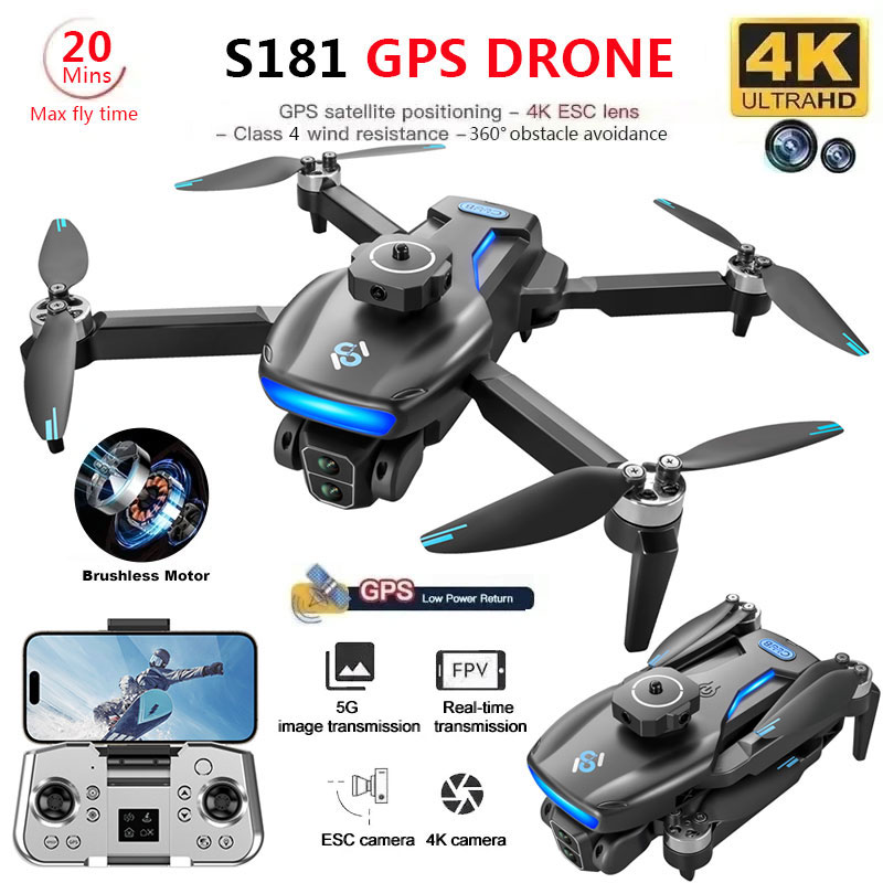 Drone Rc Team City - S181 GPS 드론 완구, 4K 전문