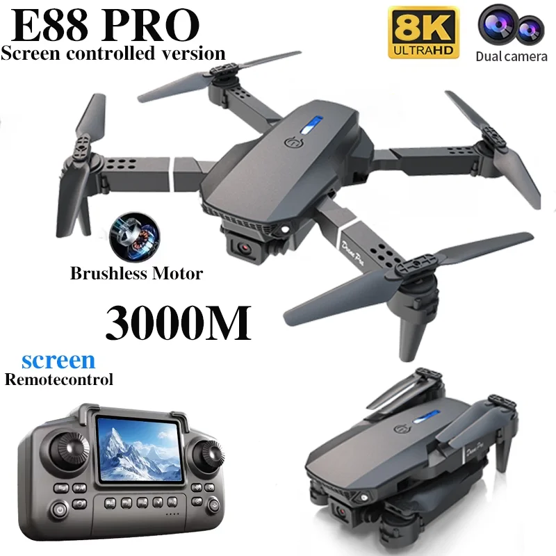 전문 E88 프로 드론 스크린 8K HD 카메라 WiF - Dron Rc Quadcopter 리뷰 및 가격