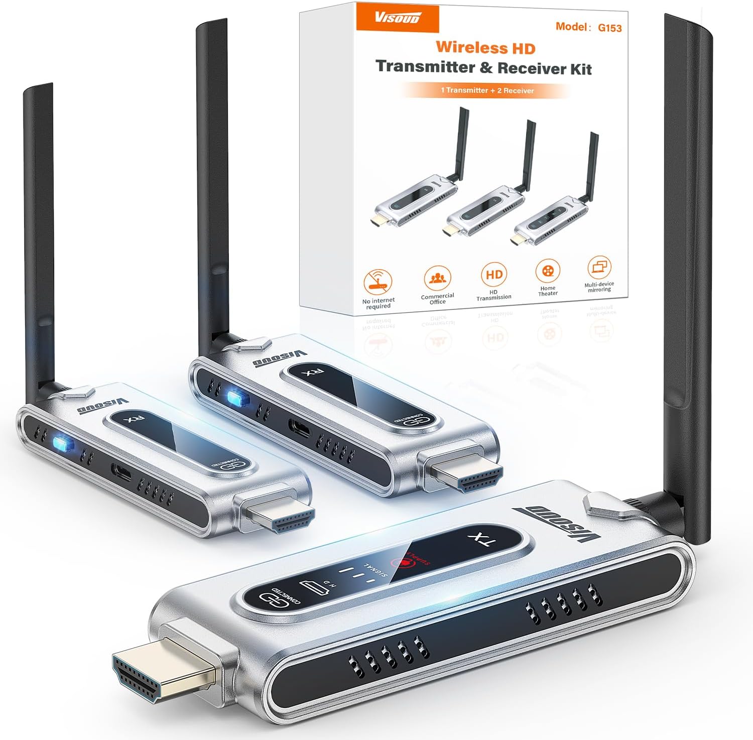 무선 HDMI 송신기 및 LCD 디스플레이가 있는 수신 - Vtx Video Transmitter 리뷰 및 가격