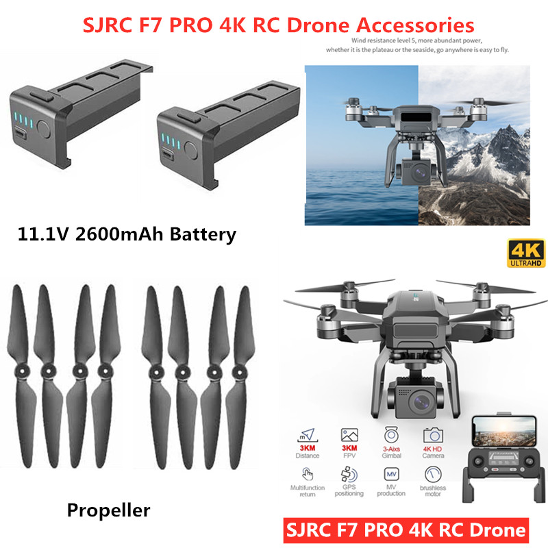 SJRC F7 PRO F7pro 용 배터리 프로펠러,  - Drone Sjrc 리뷰 및 가격